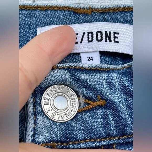 RE/DONE 90s High Rise Ankle Crop Distressed Jeans size 24 - Picture 4 of 11